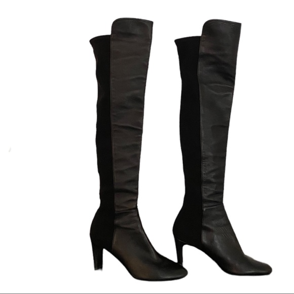 Stuart Weitzman Black Leather Over the Knee Nappa Boots Made in Spain, size 8. - Picture 2 of 7